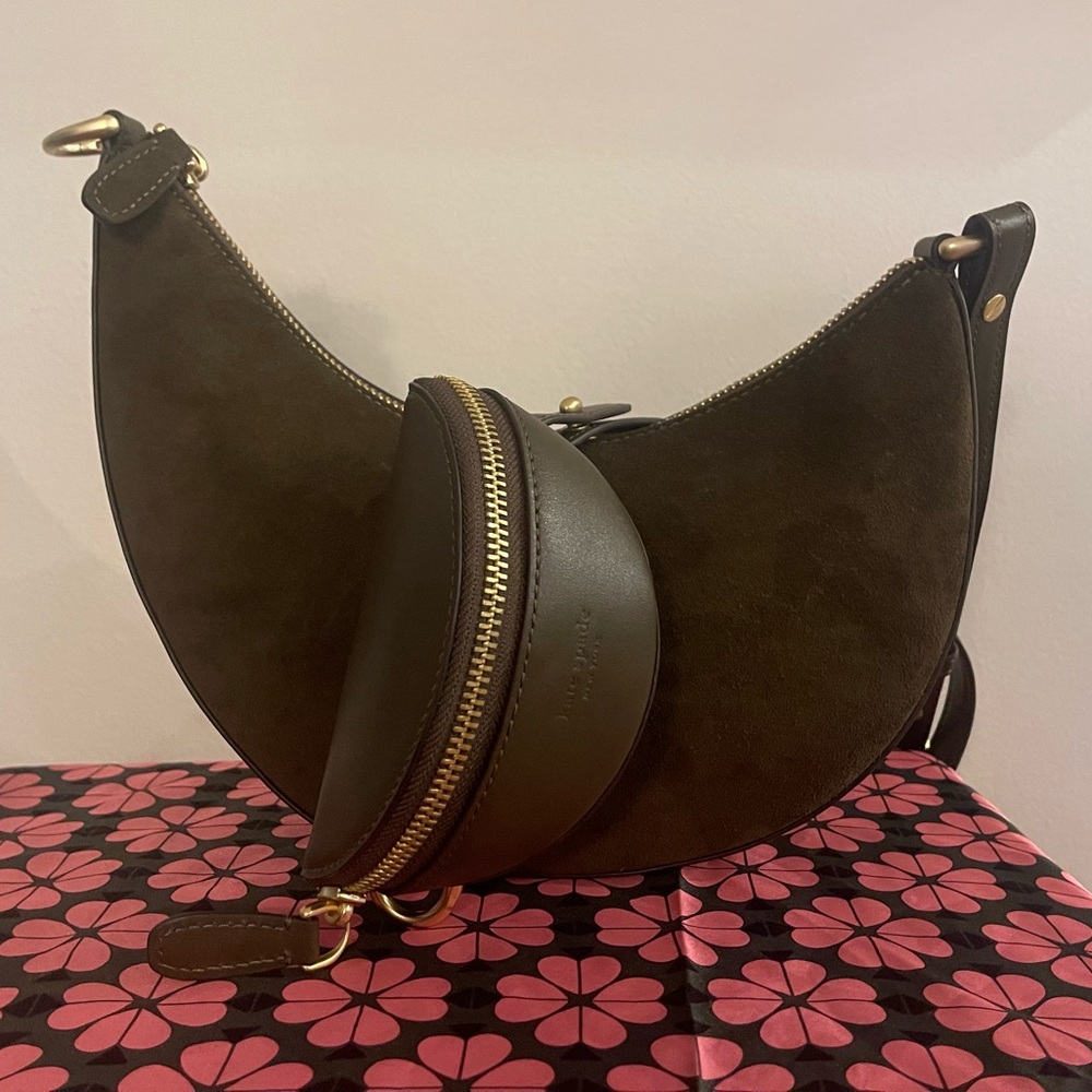 kate spade Brown Crescent Crossbody Bag with Coin Pouch